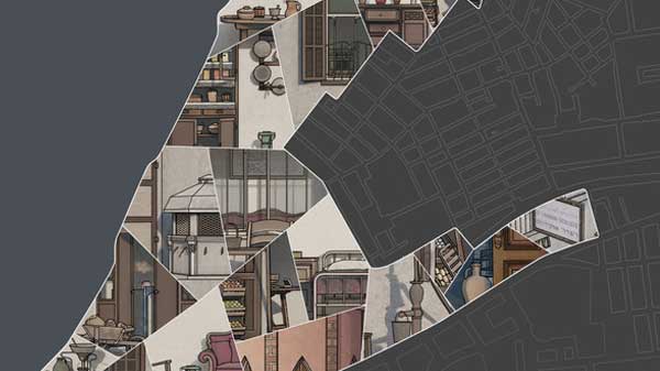 A neighbourhood map made up of images from inside an apartment